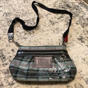 Coach Poppy Teal and Silver Crossbody Bag